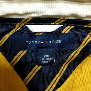 D4 トミーヒルフィガー 黄色 2XL 長袖 ラガーシャツ ポロシャツ ラグビー シャツ ビッグサイズ ビンテージ アメカジ アメリカ 古着 メンズの画像4