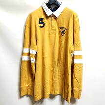 D4 トミーヒルフィガー 黄色 2XL 長袖 ラガーシャツ ポロシャツ ラグビー シャツ ビッグサイズ ビンテージ アメカジ アメリカ 古着 メンズ_画像1
