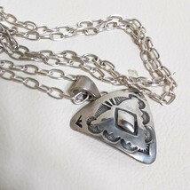 NAVAJO ナバホ族 ネックレス ペンダント シルバー 925 Silver925 インディアンジュエリー スタンプワーク ナバホ ホピ ズニ メンズ 55cm _画像2