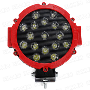 LED ワークライト 作業灯 51W 補助灯 前照灯 フォグランプ 12V 24V 汎用 2個セット (レッド)