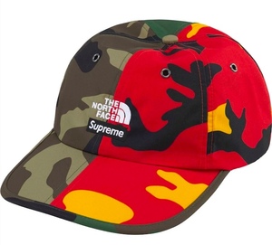 新品 Supreme x The North Face スプリットカラー 6パネル キャップ Split 6-Panel cap シュプリーム ノースフェイス Woodland Red Camo