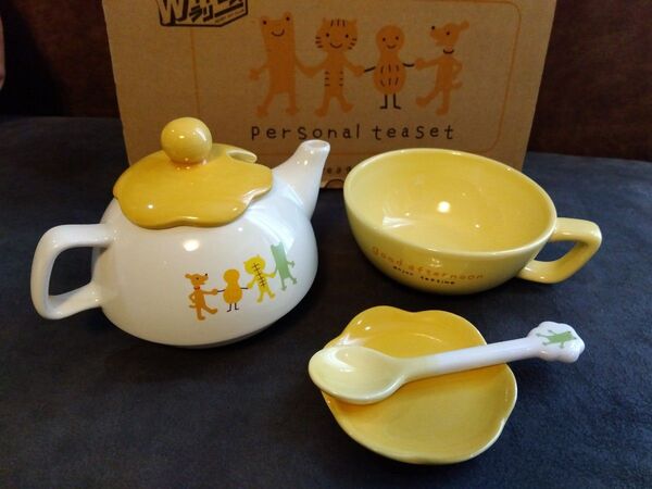 千趣会 ティーポットセット★スプーン付★コンパクト収納★陶器
