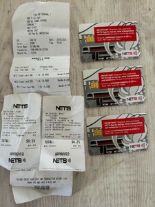 即納　シンガポール　交通ICカード NETS 3枚セット　