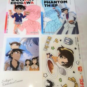 すき家×名探偵コナン オリジナルクリアカード第3弾の4枚セット江戸川コナン、怪盗キッド、遠山和葉、集合（江戸川コナンなど）