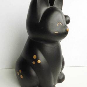 ☆招き猫・黒猫★陶器・貯金箱★高さ18cm★KATO KOGEI 加藤工芸★昭和レトロ★の画像3