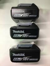 K342 マキタ リチウムイオンバッテリ [BL1860B] 18V 6.0Ah 3個セット 純正◆未使用◆makita 電池 バッテリー_画像6