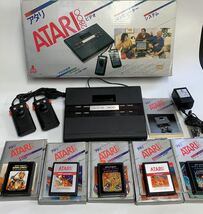 tar162【希少】　ATARI 2800 　アタリ　ビデオコンピューターシステム 　ソフト5本付き　　スペースインベーダー　戦う将軍　当時物_画像2