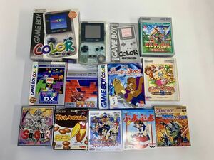 tar164【現状品】ゲームボーイカラー　本体　GAME BOY　ソフト　10本　ゼルダ　ゾイド　テトリス　キョロちゃん