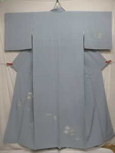 M2417 浅井天蚕糸 正絹 刺繍 訪問着 一つ紋 袷 着物 三越 身丈161cm-裄66.5cm