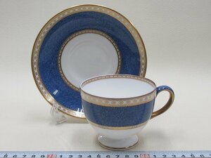 D0851 ウエッジウッド ユーランダーパウダーブルー コーヒー カップ＆ソーサ― WEDGWOOD ULANDER