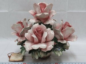 P1474 カポディモンテ Capodimonte イタリア 陶花 置物 オブジェ