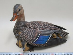 D0987 Gosset Wildlife Collection Mallard Hen & Chicks 1974/5000 カモ 鴨 置物 デコイ Decoy カナダ