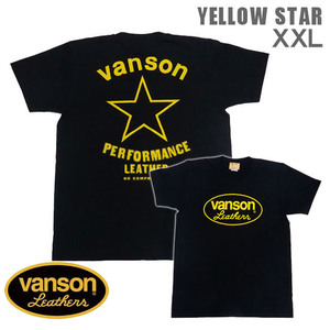 VANSON / バンソン 半袖Ｔシャツ VSS-12「YELLOW STAR」サイズXXL ブラック イエロースター 別注