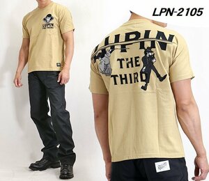 【訳あり品！半額！】ルパン三世 次元大介 石川五ェ門　天竺 半袖Tシャツ　LPN-2105－サンドベージュ－サイズS