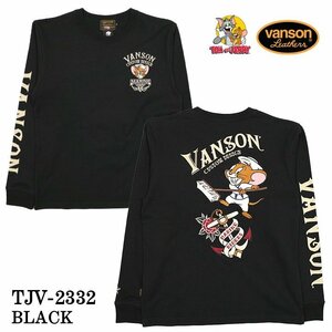 【送料無料！37%オフ！】VANSON×TOM&JERRY　トムジェリ コラボ 天竺 長袖Tシャツ ロンT　TJV-2332－ブラック－サイズXL