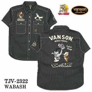 【2023年モデル！送料無料！】VANSON×TOM&JERRY　 デニム 半袖シャツ　TJV-2322－ウォバッシュ－サイズS