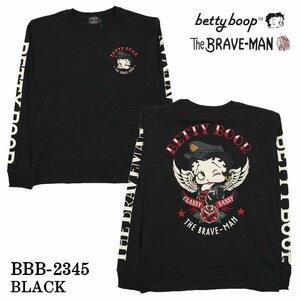 【41%オフ！セール！】THE BRAVEMAN×BETTY BOOP　ザ・ブレイブマン　ベティーブープ　OE天竺長袖Tシャツ　BBB-2345－ブラック－サイズXL