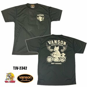 【SALE価格！】VANSON×TOM&JERRY　バンソン　コラボ ドライ半袖Tシャツ　TJV-2342－ブラック－サイズXXL