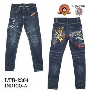 【セール！38%OFF SALE！】THE BRAVEMAN×LOONEY TUNES　ストレッチデニム バイカーパンツ　LTB-2304－インディゴ-A－34インチ