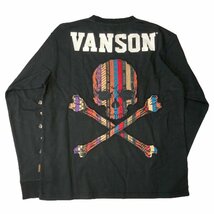 【SALE！30%OFF！】VANSON バンソン ロゴ刺繍 天竺 長袖Tシャツ メンズ NVLT-2324－ブラックーXLサイズ_画像5