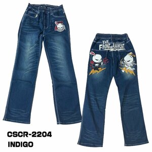 【セール価格！】CROWS×WORST　武装戦線 デスラビット ズボン　別注　ウエストゴム　デニムパンツ　CSCR-2204－インディゴ－28インチ