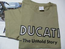 【DUCATI ビンテージロゴ 半袖Tシャツ】希少 ◎●サンドカーキ 半袖Tシャツ 新品 M寸 L寸　検/ドカティ デスモ _画像1