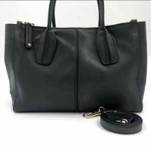 トッズ TODS Ｄバッグ チャコールグレー ハンドバッグ 2way