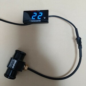 【16mm】 青 ブルー koso デジタル水温計 油温計 センサー アダプタ付き サーモメーター