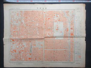 3)古地図『京都北部　昭和３０年　約５８×４５ｃｍ　１/１０，０００ 』　