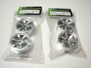 【M1248】MIKUNI DW-3272 VOLK RACING TE37SL ホイール オフセット7 マット シルバー 2個入 2セット 新品（ミクニ RC 希少 ラジコン N001）