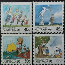 J280 オーストラリア切手「『LIVING　TOGETHER』(共に生きよう)をテーマとした各ジャンルの楽しいイラスト切手4種セット④」1988年　未使用_画像1