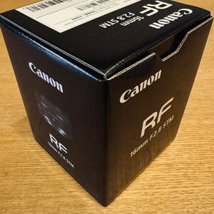 送料無料 CANON 【RF16mm F2.8 STM】 中古美品 (+純正レンズフード EW-65C)元箱あり キヤノンEOSRシリーズ(ミラーレス一眼カメラ)用レンズ