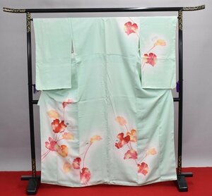 附下訪問着 披露宴 葉 花 おしゃれ 身丈160cm 裄丈66cm ★着物 パーティー t‐963