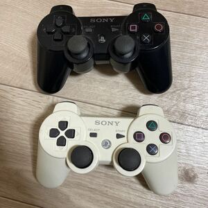 SONY PS3 純正 コントローラー DUALSHOCK3 ホワイト ブラック デュアルショック3 CECHZC2J 通電確認 ジャンク品