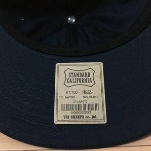 STANDARD CALIFORNIA SD Twill Logo Cap NAVY FREE スタンダードカリフォルニア キャップ 帽子 6パネル ツイル ネイビー スナップバックの画像3