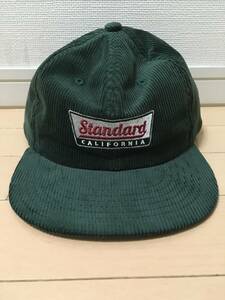 STANDARD CALIFORNIA SD Corduroy Logo Cap GREEN FREE スタンダードカリフォルニア キャップ 帽子 6パネル コーデュロイ グリーン