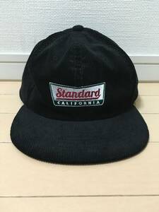 STANDARD CALIFORNIA SD Corduroy Logo Cap BLACK FREE スタンダードカリフォルニア キャップ 帽子 6パネル コーデュロイ ブラック