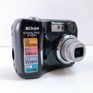 112【中古】Nikon COOLPIX 4100 ニコン クールピクス コンパクトデジタルカメラ 電池式 デジカメ ミラーブラック 通電確認済み 現状品