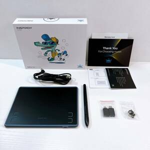 333☆中古☆ HUION ペンタブレット INSPIRY H430P ブラック Battery-free 充電不要 ペンタブ 付属品 箱付き フイオン 動作未確認 現状品