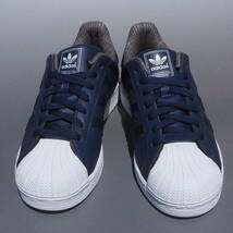 美品 14年 25.5cm 限定 adidas スーパースター Ⅱ ss Ⅱ 紺レザー 天然皮革_画像3