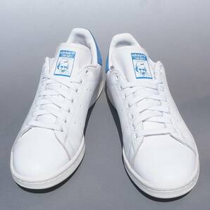 US 8 / 26cm 限定 19年製 adidas STAN SMITH スタンスミス 白ｘ水色 STANSMITHの画像3