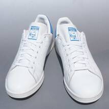 US 8 / 26cm 限定 19年製 adidas STAN SMITH スタンスミス 白ｘ水色 STANSMITH_画像3