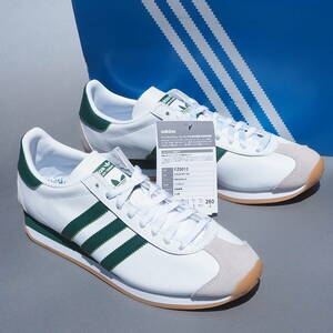 デッド!! 希少!! 新品 US 8 / 26cm 日本企画 21年製 adidas カントリー COUNTRY OG 白ｘ緑 レザー 天然皮革