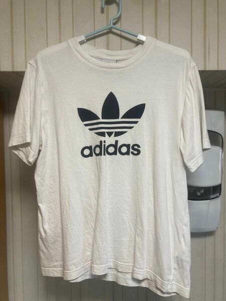 アディダス adidas 半袖Tシャツ トレフォイル Tシャツ ホワイト 半袖 ロゴTシャツ 古着 白