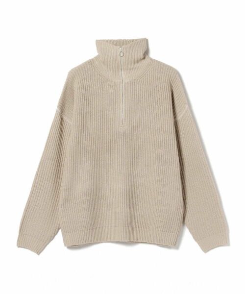 【新品】BeAMS DOT ハーフジップ ニット アイボリー