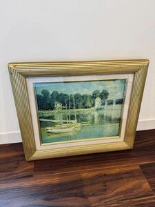 4471】美品【Claude Monet / クロードモネ　アルジャントイユの橋　額装絵画　57ｃｍ×48ｃｍ　横浜画廊購入品】