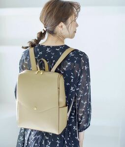  legato Largo ... bag rucksack lady's light weight a4 fake leather commuting going to school beige color 