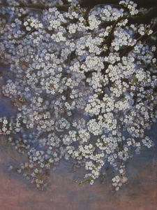 Art hand Auction Kiyoko Yamamoto, [Abend], Aus einer seltenen Sammlung von Rahmenkunst, Schönheitsprodukte, Neuer Rahmen inklusive, Innere, Frühling, Kirschblüten, Malerei, Ölgemälde, Natur, Landschaftsmalerei