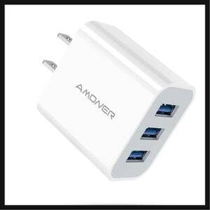 [Только открытие] Amoner ★ USB Outlet Charger 3 Port 15W Adapter Android Смартфон Android