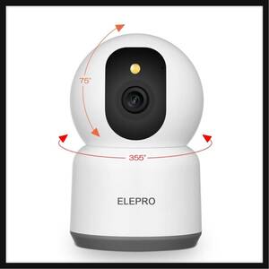 【開封のみ】ELEPRO★ 【500万画素・5G WiFi対応】ペットカメラ 見守りカメラ (1080Pや300万よりキレイ 2.4Gよりスムーズ フルカラー